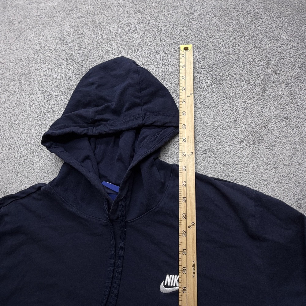 Nike Hoodie Mens Large Navy Blue‎ Cotton Jersey Pullover Long Sleeve 807249-451 - Picture 4 of 10